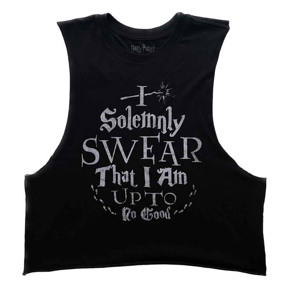 Harry Potter I Solemnly Swear That I Am Up To No Good Black Muscle Tank Top M